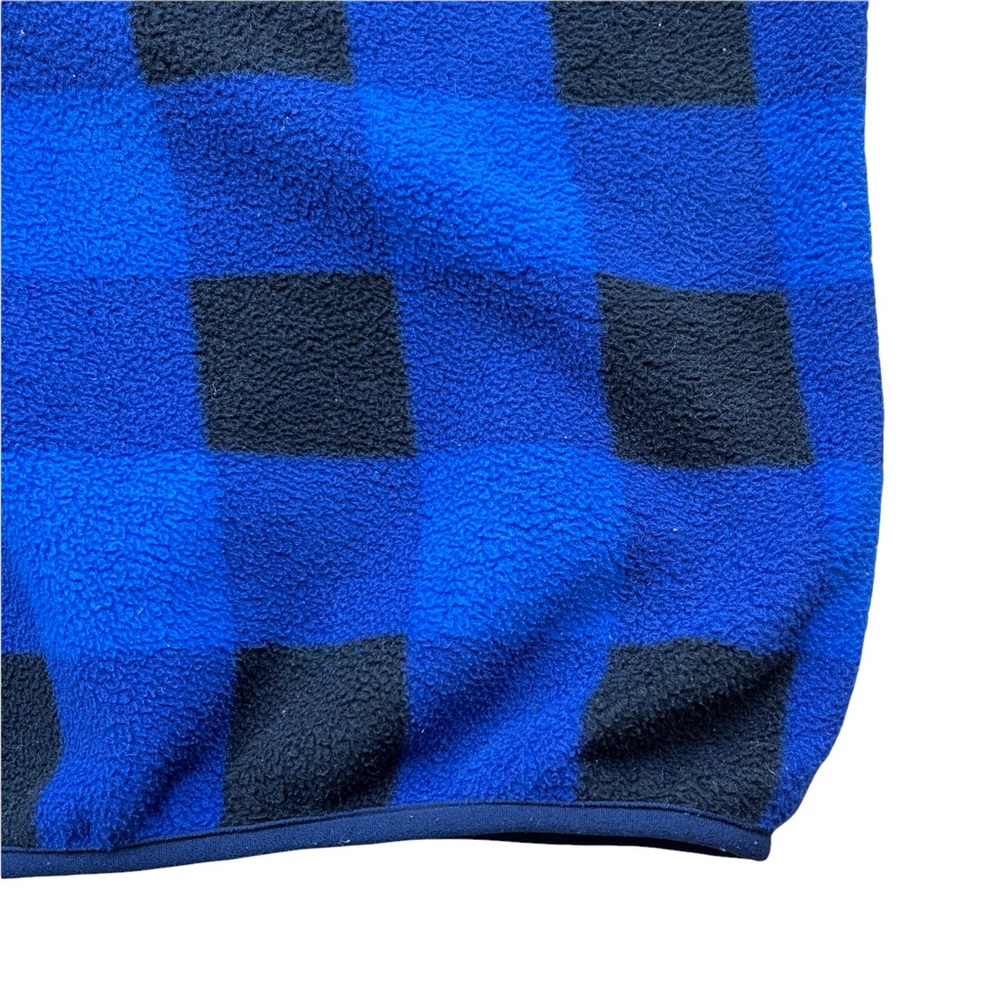 Patagonia Fleece Synchilla Snap-T Pullover Jacket Blue Plaid Checkered XL - Picture 4 of 9